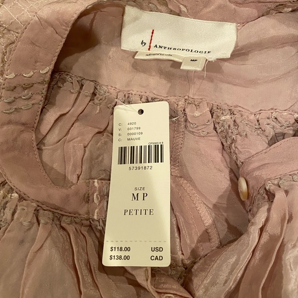 NWT Anthropologie Sarabeth Textured Button down Size MP - Picture 3 of 8